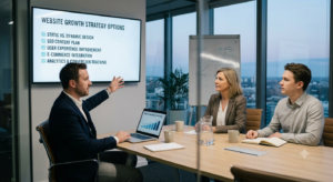 Business consultation for choosing between static and dynamic website solutions.